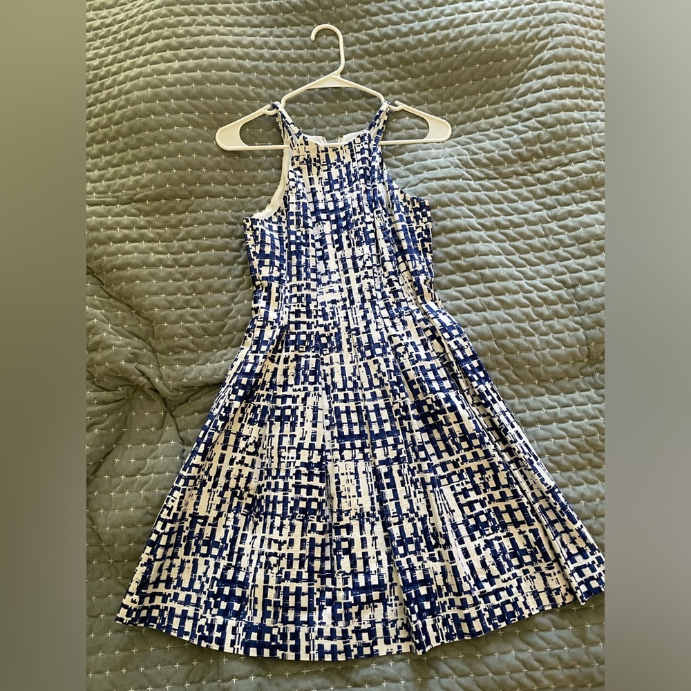 Guess Blue and White Patterned Halter Dress